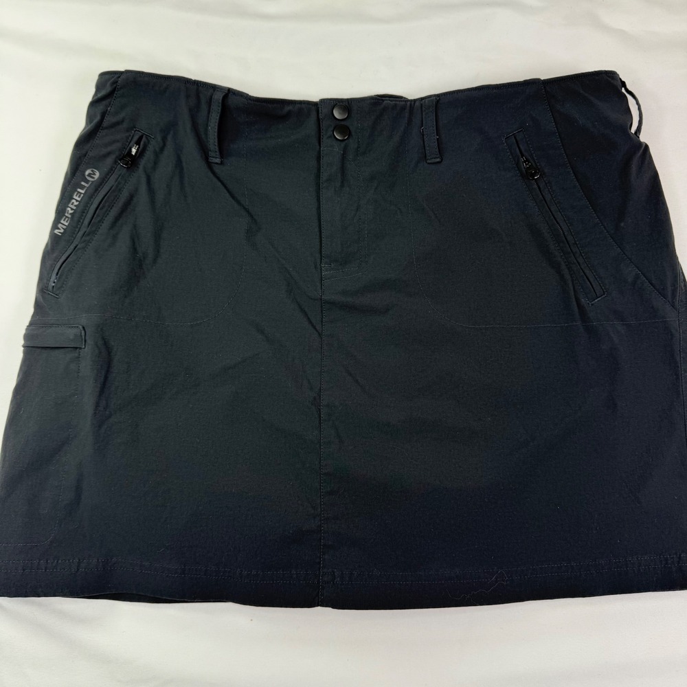 Merrell Womens Black Hiking Skort Size 14 Active Outdoor Cargo Skirt JWS10265